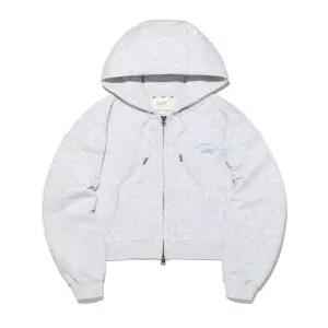 LEE 우먼 타이포 로고 크롭 후드집업 라이트그레이 LE2601HZ62 LG