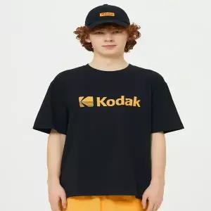 오버핏 반팔 셔츠 루즈핏 와이드 박시 Kodak 여름 성인 야외 캐주얼 트렌드 레터 프린트 100 코튼 남성 및