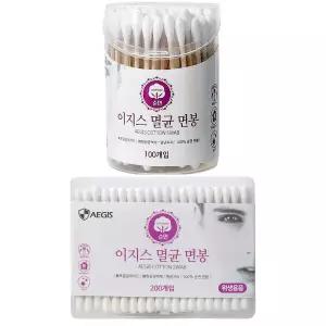 이지스 멸균 면봉 200개입(사각) 100개입(원형) 순면 위생면봉 위생용품