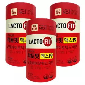 종근당건강 생유산균 락토핏 맥스19 프로바이오틱스 아연 2g x 60포 3통 -DL-