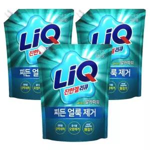 리큐 진한겔 알카파워 일반용 액체 세제 액상형 세탁세제 리필 2.1L 3개