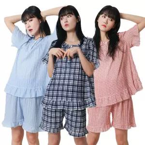 핑크존 리플 시어서커 라운드 잠옷세트 E6 여성용