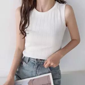 골지 나시 베이직 티셔츠 굵은 민소매 시원한 라운드