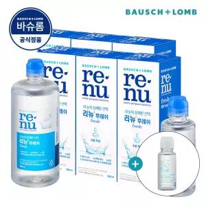 바슈롬 리뉴 후레쉬 500ml x 6개 + 120ml 바이오트루 60ml 증정 / 소프트 렌즈 세척액