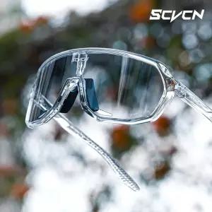 SCVCN 사이클링 안경 UV400 포토 크로 믹 선글라스 남자 태양 산악 자전거 도로 스포츠 러닝 MTB 사이클