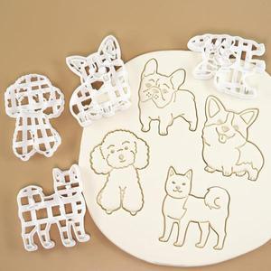 4개입 강아지 쿠키 커터 귀여운 코기 비스킷 몰드 크리스마스용, 테마 생일 파티 장식, 간식