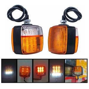 2Pcs 트랙터 회전 신호 12V 24V LED 지게차 라이트 로더 깜박이 비콘 표시기 방향 헤드