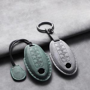 5버튼 가죽 자동차 원격 키 케이스 커버 닛산 X 트레일 T32 2020 Rogue Patrol Murano Htrail Ma Altima Se