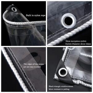 두꺼운 야외 투명 PVC 방수포 정원 Pergola 커튼 발코니 창문 0.35mm