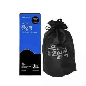 씨드비 프리미엄 물염색 시즌2 새치 커버 내추럴블랙 4회분+염색도구
