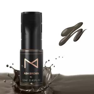 눈썹/브로우 머신용 M 화장품 액체 안료 - 퍼머넌트 메이크업 타투 잉크 공급 색상 세트 12ml (애쉬