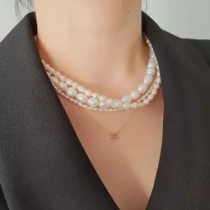 여자 데일리룩 데이트룩 담수진주 목걸이