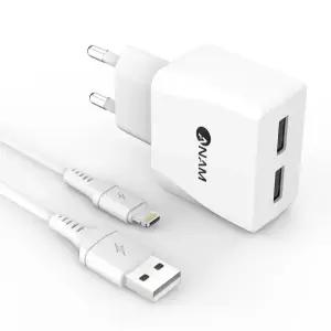 아남 가정용충전기 USB A+8핀 라이트닝 ATC-2P [USB 2포트]