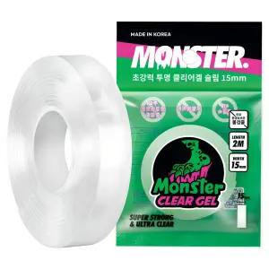 몬스터겔 슬림 초강력 양면테이프 15mm x 2m 투명 1개