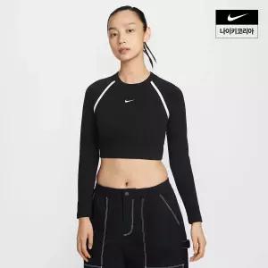 나이키 우먼스 스포츠웨어 타이트 긴팔 크롭 탑 IF0339-010 82U703 27L813