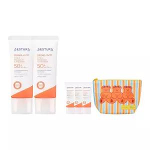 [본사직영]에스트라 더마UV365 비타C 광채수분 선크림 40ml 2개 + 선크림20ml 3개+위글위글 파우치