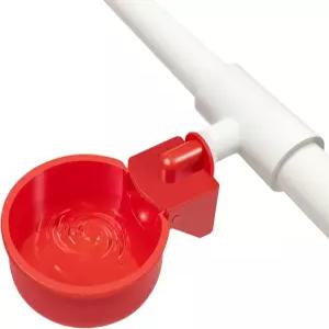 치킨 워터러 4팩 자동 컵 및 2인치 PVC 티 피팅 대형 충전 DIY 공급기 쿱 디스펜서 가금류 키트