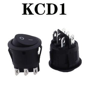 1PCS KCD1-206 23mm 라운드 로커 스위치 2 6 핀 ON-OFF 10A 125VAC