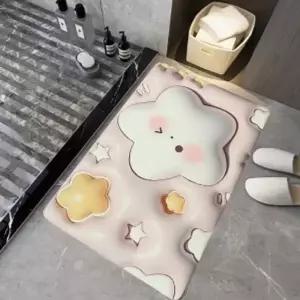 [골드스마일]보송보송 3D 착시 발매트 별 현관발매트 화장실발매트