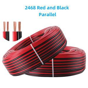 2468 2핀 전선 주석 게이지 절연 구리 스트립 30/28/26/24/22/20/18/16 AWG 케이블 PVC LED 연장 5M/10M/20M 도금