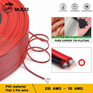 2 핀 케이블 빨간색 전자 전선 LED 9V AWG 검정색 5V 16 라이트 배선 22 오디오 20 스트립 24 회로 스피커 부드러운 18 12V