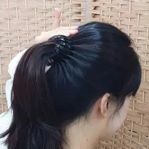 블랙 올림머리 똥머리집게핀 만두핀