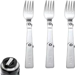 병 6용 3Pcs 실버 포크 교체 다기능 접이식 휴대용 식기세척기 안전 금속 서빙 닉 학교 여행 야외 단열