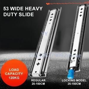 25-135CM 스테인레스 스틸 서랍 헤비듀티 슬라이드(잠금 장치 포함) 키보드 무소음 2단 레일 캐비닛 가구