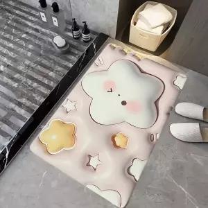 [골드스마일]보송보송 3D 착시 화장실 욕실 논슬립 발매트 별 싱크