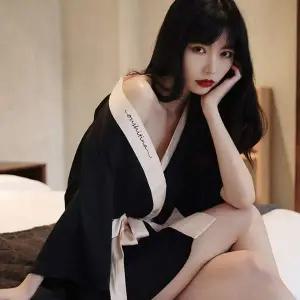 여성 XRN761S3 실크 로브로 골프가운 샤워가운 여자 실크가운