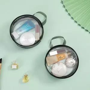 [하프클럽/]여행용 원형 투명 세면 파우치 PVC 워시 케이스