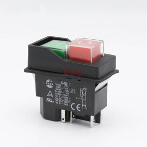 1Pc AC250V 16A 방수 전마그네틱 푸시 버튼 스위치 45Pin KJD17 220-240V저전압 보호 스타터 안전