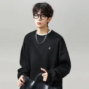 캐주얼 가을 빈티지 남사친 코트 풀오버 라운드 레터링 맨투맨 라이트 자수 머니 DUCHI3