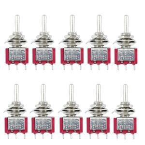 5pcs  10pcs mts-123 6mm 버튼 스위치 빨간색 양면 재설정 이동 헤드 토글 3 핀 기어 마이크로 로커