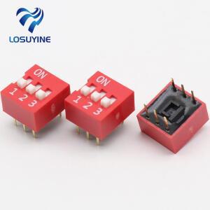 10 개세트 DIP 스위치 3 웨이 2.54mm 토글 빨간색 스냅  전자