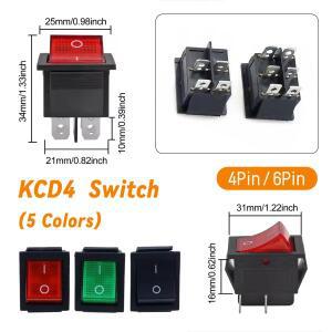 25 X 31mm 라이트 로커 스위치 16A250V KCD4 46핀 ONOFF 스냅인 토글