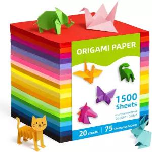 우믹 500매 종이접기 6x6인치 정사각형 82세 선명한 색상의 키트 20매 양면 동일 대량 학교 예술 및 공예