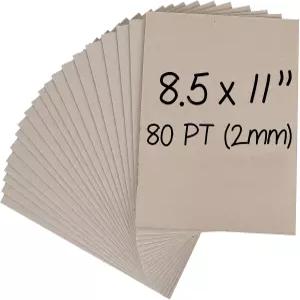 튼튼한 칩보드 시트 85 x 인치 두께 80 PT 2mm 커버 북보드 백킹 및 공예용 20장 얇은 판지 대한 견고한