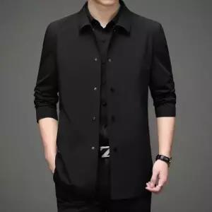 픽호샵 남성용 하프 가을 캐주얼 트렌치 트렌드 키작남 터틀넥 코트 꾹3