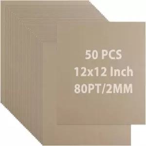 DAJE 50 팩 북 보드 2 x 인치 80PT 두꺼운 회색 칠판 시트 2mm DIY 공예용 헤비 듀티 바인더 책 커버 상자