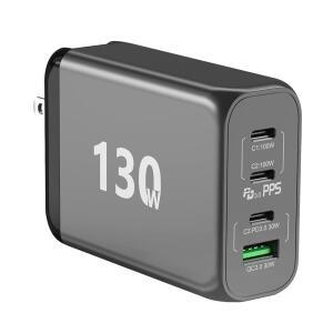 [미국배송] 130W USB C GAN 벽 충전기 4포트 PD 100W PPS 45W 초고속 충전 스테이션 타입C 노트북 QC POWER LOGIC 어댑터 아이폰호환 13 12 11 아이패드호환 애플호환 PRO 삼성호환 픽셀 레노버 hp호환 DELL용 여러