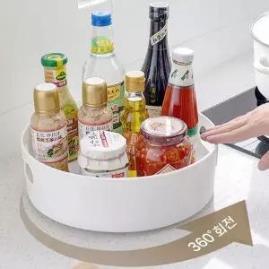 [하프클럽/]360도 회전 주방 욕실 거실 다용도 선반 바구니 트레이