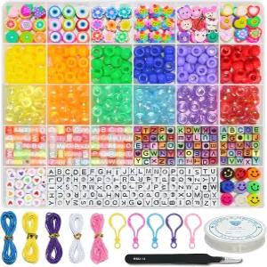 LIS 헤겐사 1000개 DIY 공예 비즈 우정 팔찌 키트 포니 레터 및 제작 다채로운 매력 맞춤형 목걸이 보석