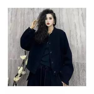 헐크 여성 여친 가디건 루즈핏 솔리드 가을 빈티지 캐주얼 상의 카디건 차이나 재킷 KKE3