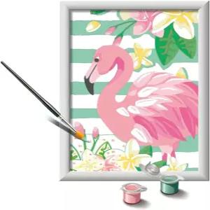 레이븐스버거 크리아트 및 숫자 키트 핑크 페인트 캔버스가 된 올 인시브 DIY 페인팅 상세한 플라밍고