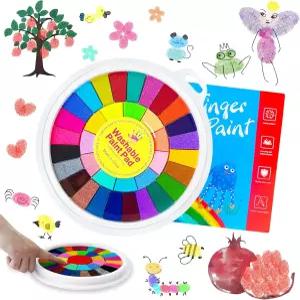 36가지 색상의 핑거 페인트 키트 책이 된 세탁 가능한 페인팅 DIY 공예를 위한 미술 회화 용품 조기 학습