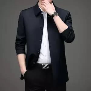 록쉬블몰 남성용 하프 가을 캐주얼 트렌치 코트 트렌드 터틀넥 슬림핏 HO3