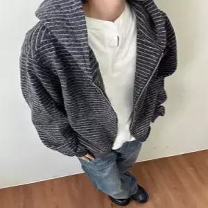 EAMT 남사친 가을 살구 스트라이프 후드티셔츠 커플 후드티 YJ3