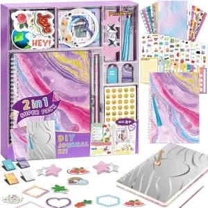 여자들을 위한 페리홈 2팩 DIY 저널 키트 트윈 앤 틴 걸을 200개 이상의 세트 아트 및 공예 생일 선물 8 9
