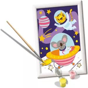 레이븐스버거 애니멀 인 스페이스 크리아트 페인팅 번호 키트 7세 이상 를 위한 있고 쉬운 DIY 생일 및